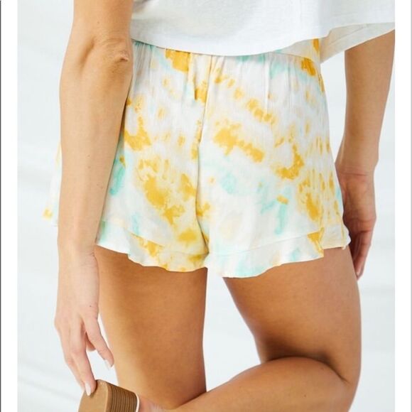 NWT altard state yellow blue tie dye shorts M - Picture 5 of 8